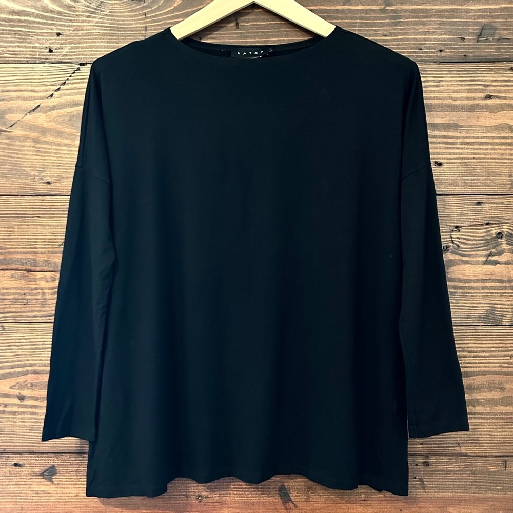 HATCH Long Sleeve Top Women 1 Black Relaxed Maternity Basic Quiet Luxury Soft